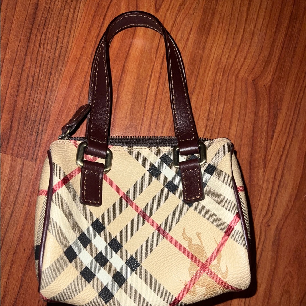 Burberry Checkered Brown and Cream Women's Bag